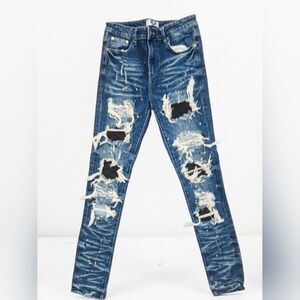 Men's Ripped Denim Jeans in Blue